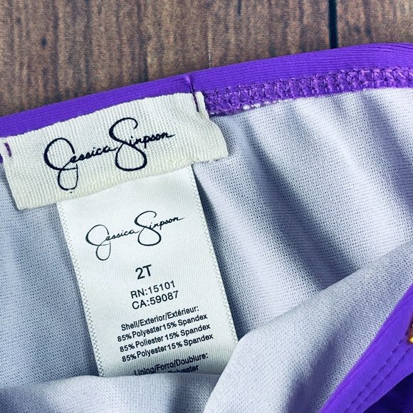 NWT Jessica Simpson purple ruffle tankini sz 2T - Picture 2 of 6